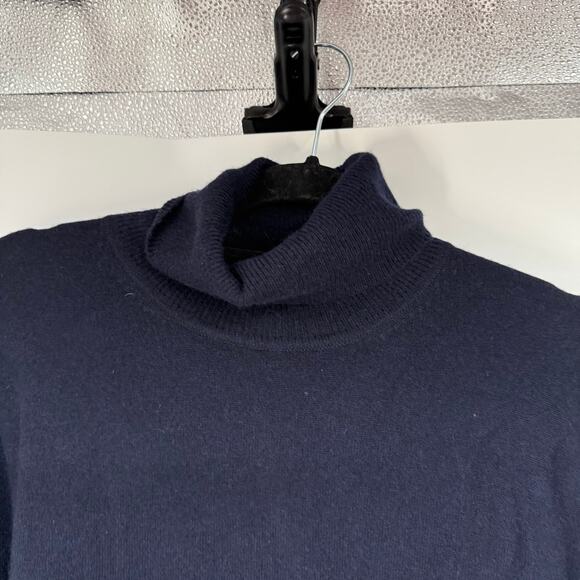 JW Anderson X Uniqlo Turtleneck Cashmere Sweater Dress Women's L Blue Bow Cuffs - Picture 3 of 7
